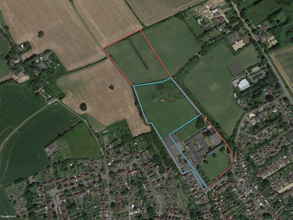 St Luke's arial view with boundaries marked out